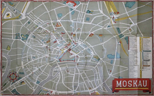 [Москва. Карта улиц Москвы]. Moskau. Bilderkarte der Moskauer Strassen. M.: Wneschtorgisdat, [1930-е].